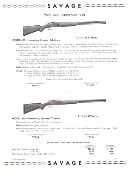January 3, 1938, Wholesale Price Lidt, Model 420-430.jpg