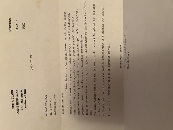 Attached is the letter. I’m still curious about the value of the gun.