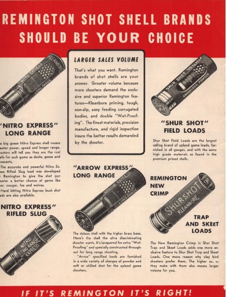 Remington January 2, 1941, ammunition catalog