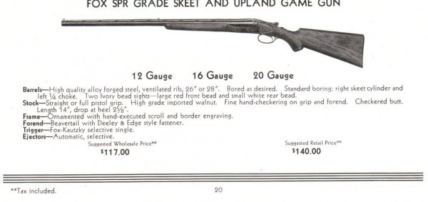 SPR-Grade Skeet & Upland Game Gun, 1936 wholesale.jpg (62.81 KiB) Viewed 2536 times 1936 Wholesale illustrated price list