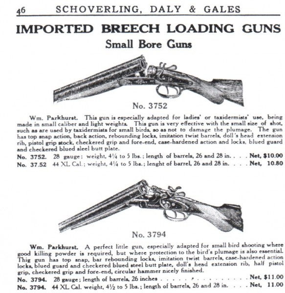 Wm. Parkhurst smallbores 1912 SD and G Catalogue.jpg