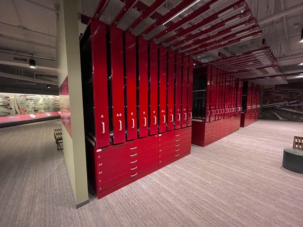 A few pictures showing how the guns are stored and displayed, horizontal drawers were filled mostly with sidearms.